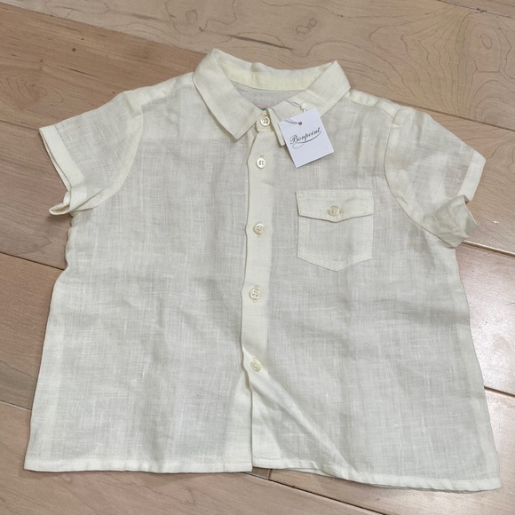 Bonpoint boys white linen dress shirt & cotton pants - Picture 9 of 16